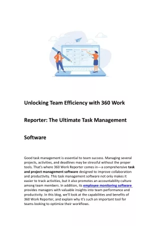 Unlocking Team Efficiency with 360 Work Reporter The Ultimate Task Management Software