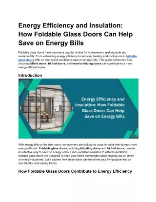 Energy Efficiency and Insulation_ How Foldable Glass Doors Can Help Save on Energy Bills