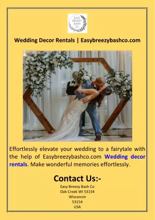 Wedding Decor Rentals  Easybreezybashco.com