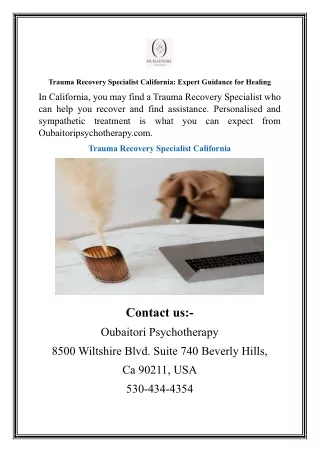 Trauma Recovery Specialist California Expert Guidance for Healing20