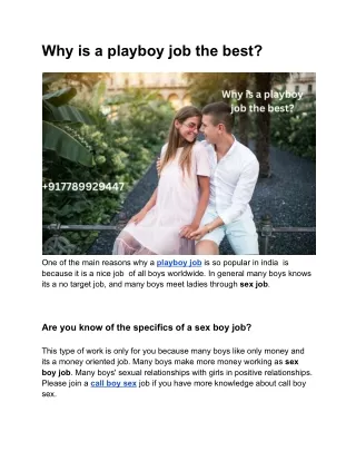 Why is a playboy job the best