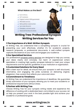 Writing Tree: Professional Synopsis Writing Services for You