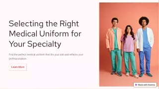 How to Select the Appropriate Medical Uniform for Your Specialty