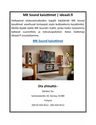 MK Sound kaiuttimet | ideaali.fi