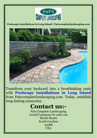Poolscape Installations In Long Island  Patscompletelandscaping.com