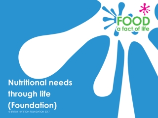 Nutritional needs through life (Foundation)