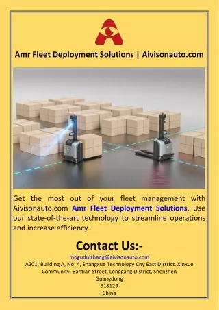 Amr Fleet Deployment Solutions  Aivisonauto.com