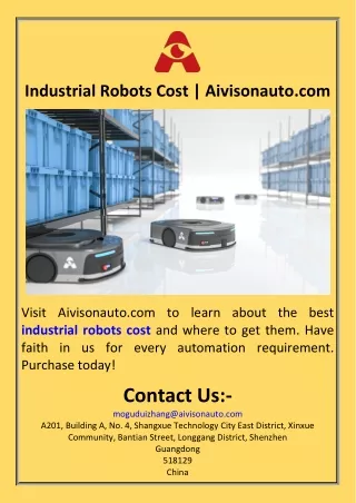 Industrial Robots Cost  Aivisonauto.com