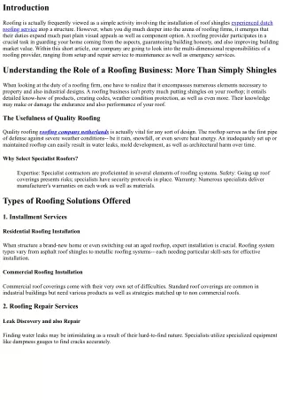 Knowing the Role of a Roofing Firm: More Than Just Roofing shingles