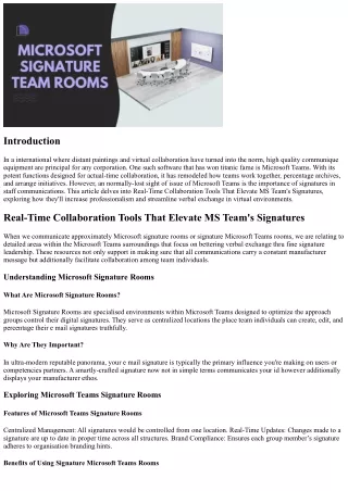 “Real-Time Collaboration Tools That Elevate MS Team's Signatures”