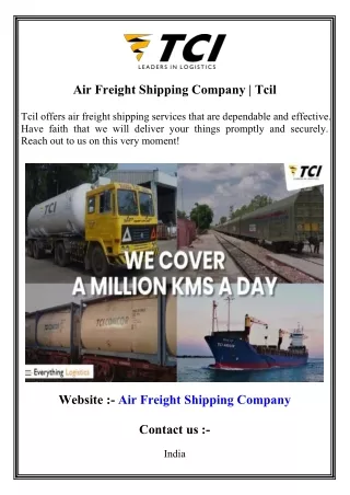 Air Freight Shipping Company   Tcil