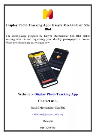 Display Photo Tracking App   Easym Mechandiser Sdn Bhd