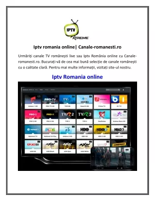 Iptv romania online Canale-romanesti.ro