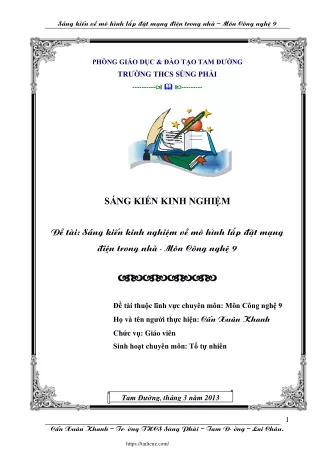 SKKN về mô hình lắp đặt mạng điện trong nhà – môn Công nghệ 9