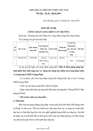 Biện pháp giúp HS phát huy tính sáng tạo và nâng cao năng lực thẩm mĩ môn Vẽ tra