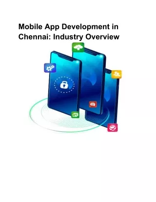 Mobile App Development in Chennai: Industry Overview