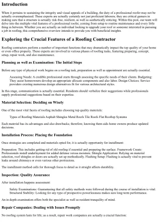 Looking Into the Important Features of a Professional Roofer