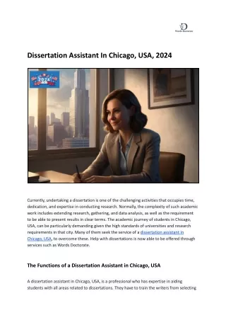 _Dissertation Assistant In Chicago, USA, 2024