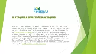 Is Ayurveda Effective in Arthritis