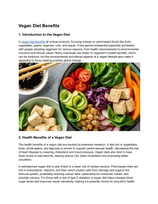 Vegan Diet Benefits