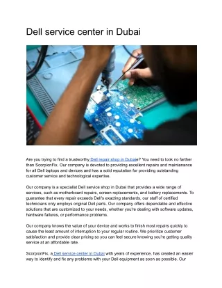 Dell service center in Dubai