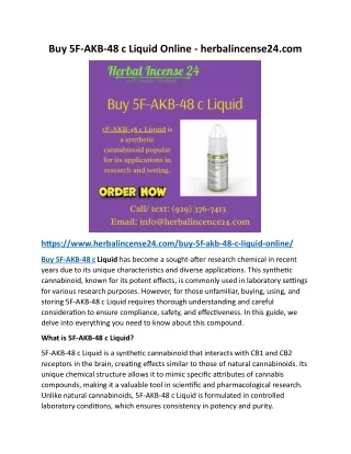 Buy 5F-AKB-48 c Liquid Online - herbalincense24.com