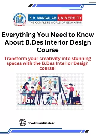Everything You Need to Know About B.Des Interior Design Course