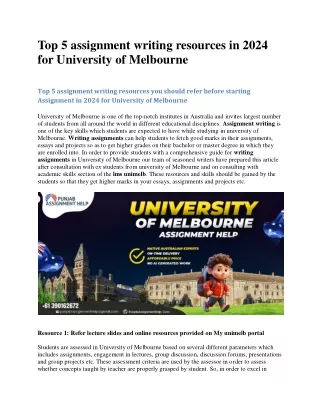 Top 5 assignment writing resources in 2024 for University of Melbourne