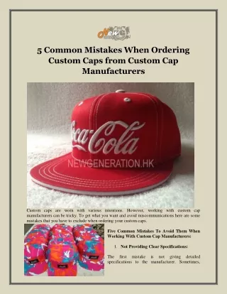 5 Common Mistakes When Ordering Custom Caps From Custom Cap Manufacturers