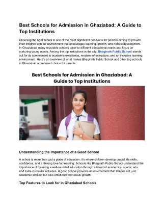 Best Schools for Admission in Ghaziabad_ A Guide to Top Institutions