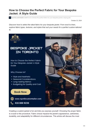 raymikcustomtailor.com-How to Choose the Perfect Fabric for Your Bespoke Jacket A Style Guide