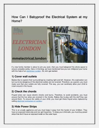 How Can I Babyproof the Electrical System at my Home