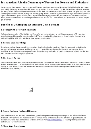 Prevost Bus Owners Unite: Join the RV Bus and Coach Forum Today