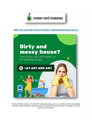 Office eco cleaning Pyrmont sydney | Sydneyecocleaning.com.au