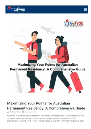 Maximizing Your Points for Australian Permanent Residency: A Comprehensive Guide