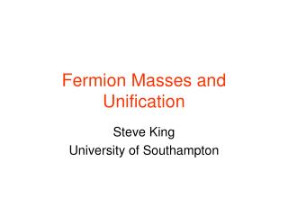 Fermion Masses and Unification