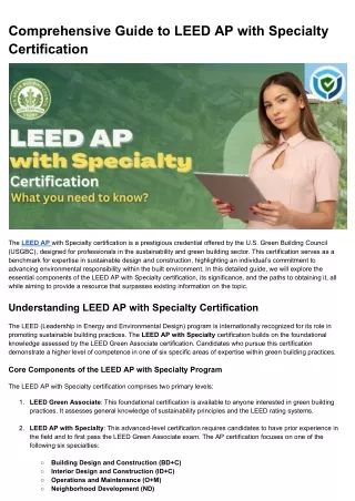 Comprehensive Guide to LEED AP with Specialty Certification