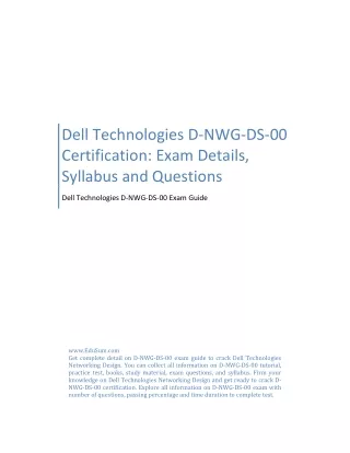 Dell Technologies D-NWG-DS-00 Certification: Exam Details, Syllabus & Questions