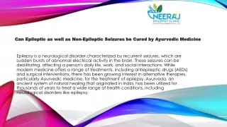 Can Epileptic as well as Non-Epileptic Seizures be