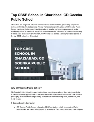 Top CBSE School in Ghaziabad_ GD Goenka Public School