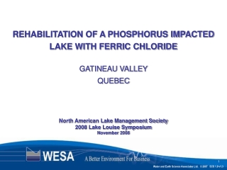 North American Lake Management Society 2008 Lake Louise Symposium November 2008