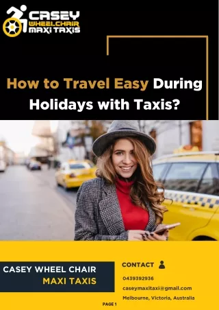 How to Travel Easy During Holidays with Taxis