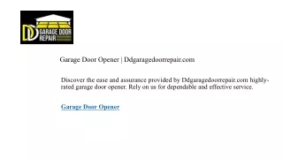 Garage Door Opener  Ddgaragedoorrepair.com