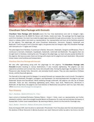 Chardham Yatra Package With Gaumukh