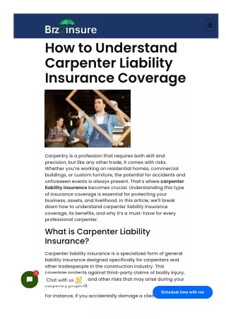 Carpenter Liability Insurance