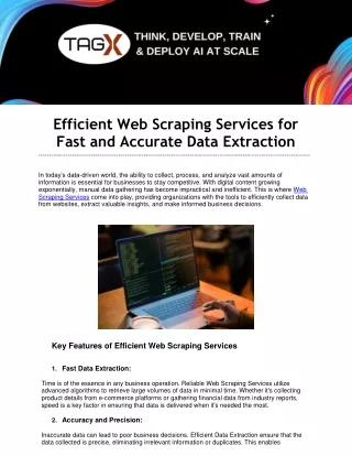 Efficient Web Scraping Services for Fast and Accurate Data Extraction