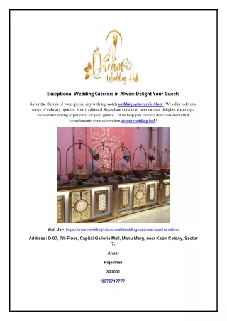 Exceptional Wedding Caterers in Alwar: Delight Your Guests