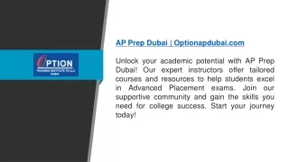 AP Prep Dubai Optionapdubai.com