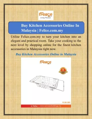 Buy Kitchen Accessories Online In Malaysia | Felice.com.my