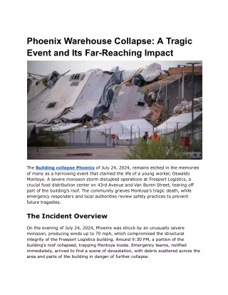 Phoenix Warehouse Collapse_ A Tragic Event and Its Far-Reaching Impact